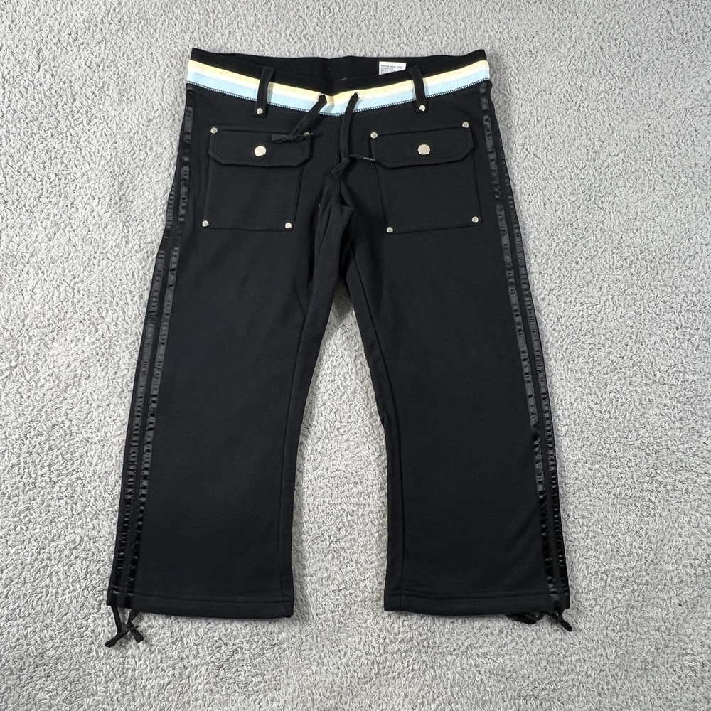Triple Five Soul Cropped Pants Women XS Black Y2K Cargo Low Rise VTG NWT